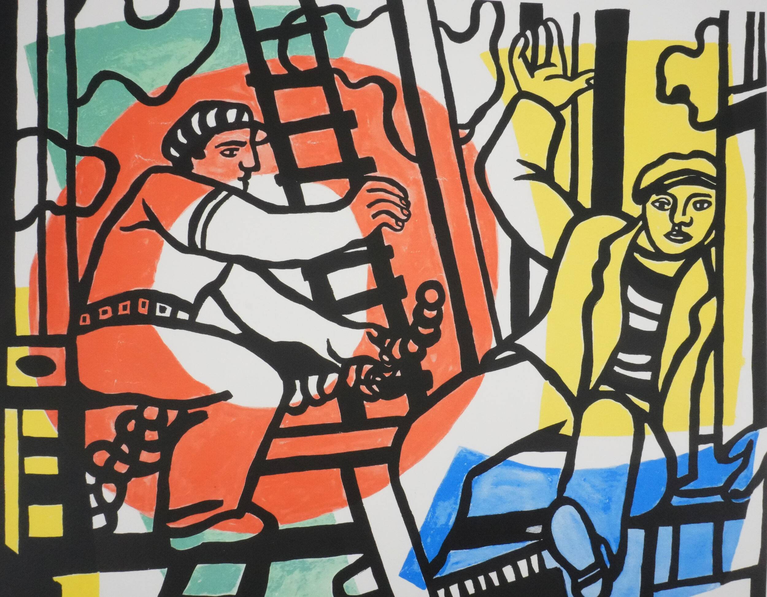 Fernand leger : les constructeurs, lithographie signée