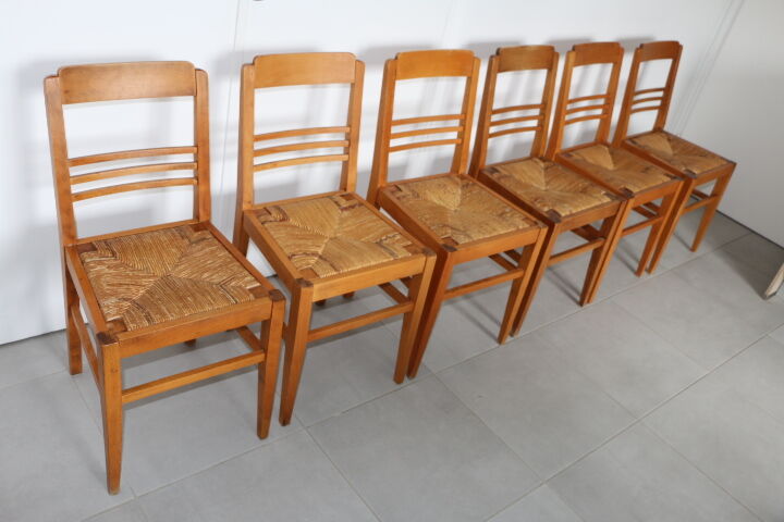 6 seated beech chairs mulched