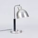 Art Deco Table Lamp in Nickel-Plated Steel and Oak, Czech, 1920s