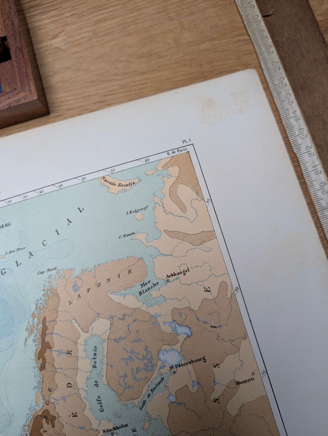 The North Atlantic, original map printed in 1879.