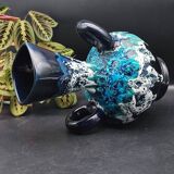 Vallauris vintage iridescent blue fat lava vase?