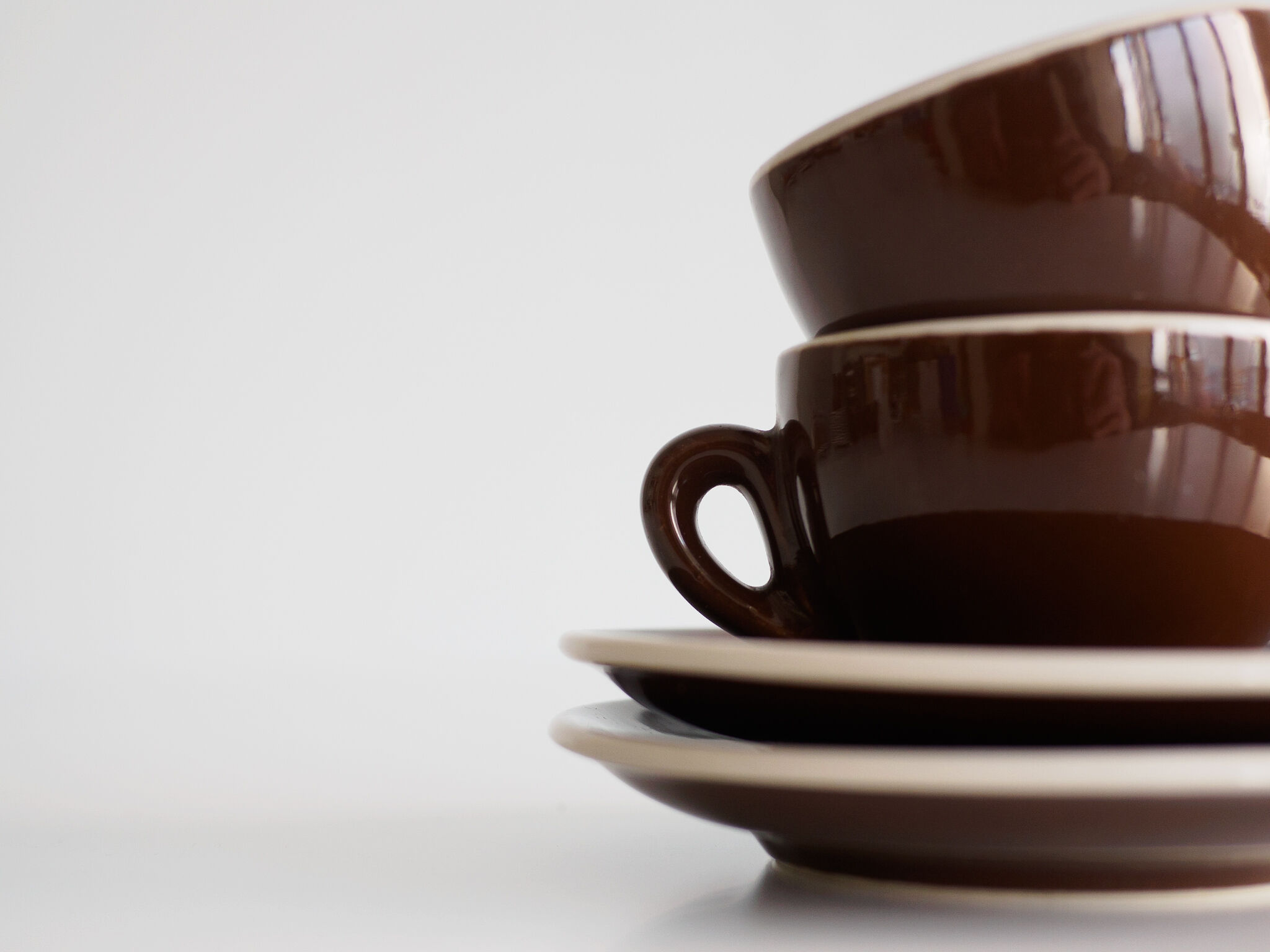 ACF chocolate brown espresso cup duo