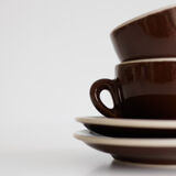 ACF chocolate brown espresso cup duo