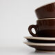 ACF chocolate brown espresso cup duo