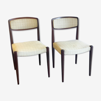 Duo de chaises en teck style scandinave – années 60