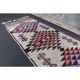 1970s Natural White Geometric Turkish Hand-Knotted Runner 80x365