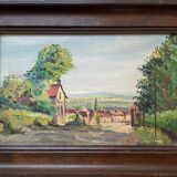 HSP table "The entrance to the village with hilly landscape" + frame