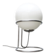 Lampe boule sur pied en verre et chrome Space Age