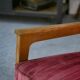 Fauteuil en chêne et velours 1940’s