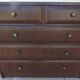 Antique chest of drawers from the 50s with 5 curved drawers, vintage old-style assembly and brass knobs