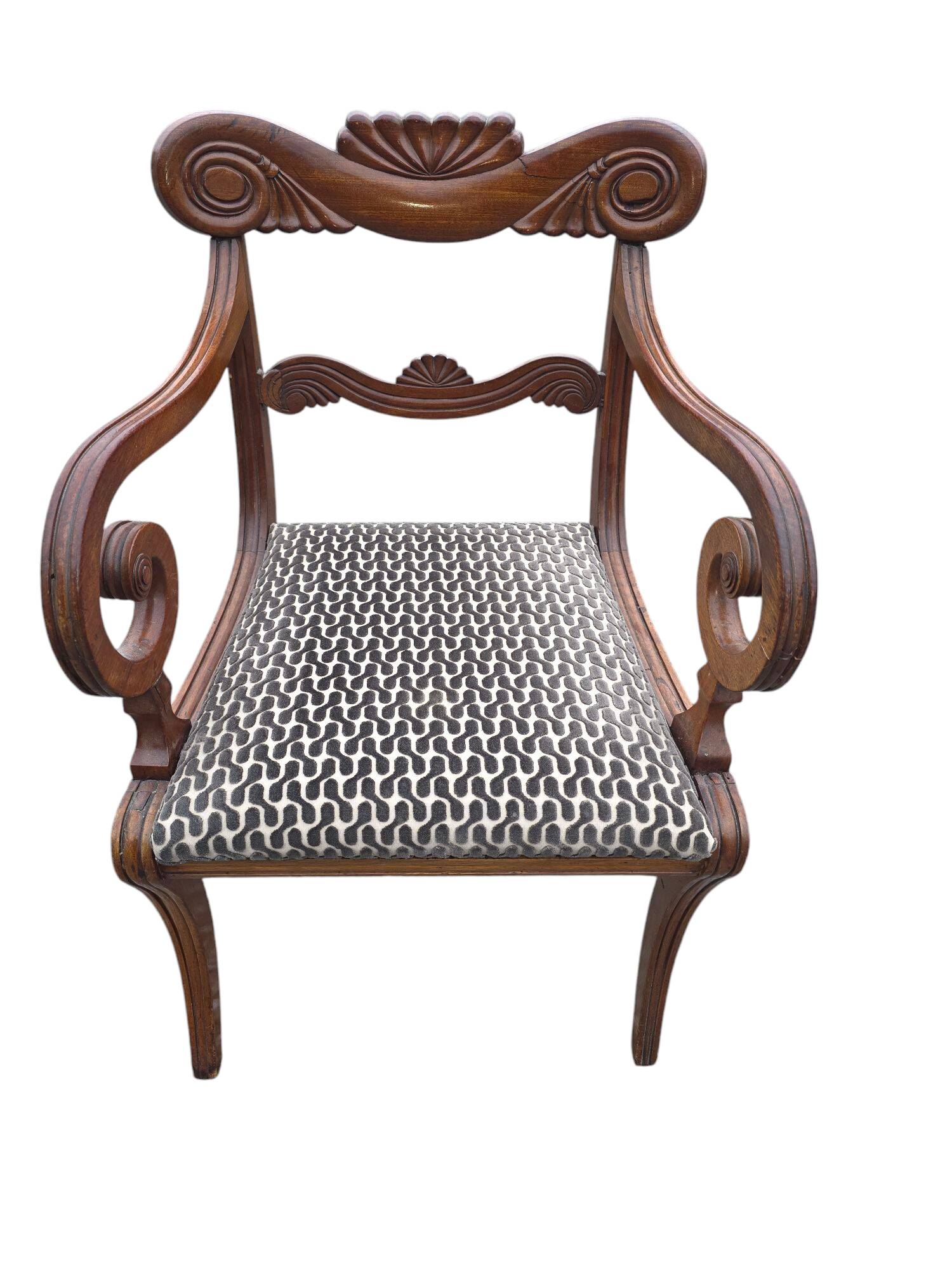 Regency style mahogany armchair
