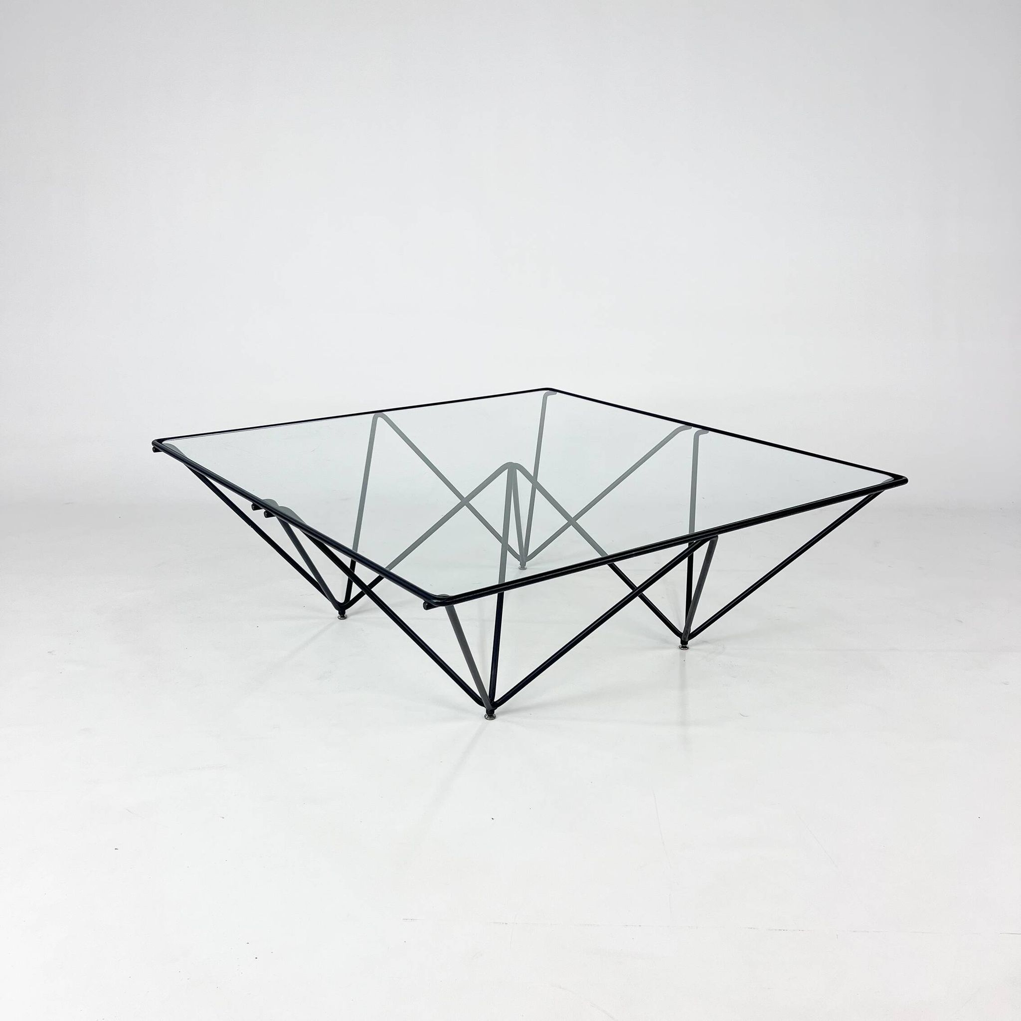 Postmodern Italian Steel and Glass Coffee Table, 1980s