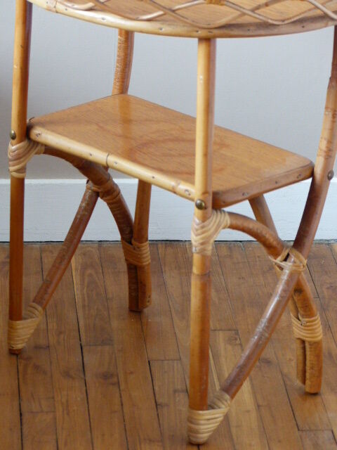 Rattan and bamboo 70's bedside