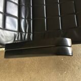 Condor lounge chair or deckchair in black leather - made in France - design 1970