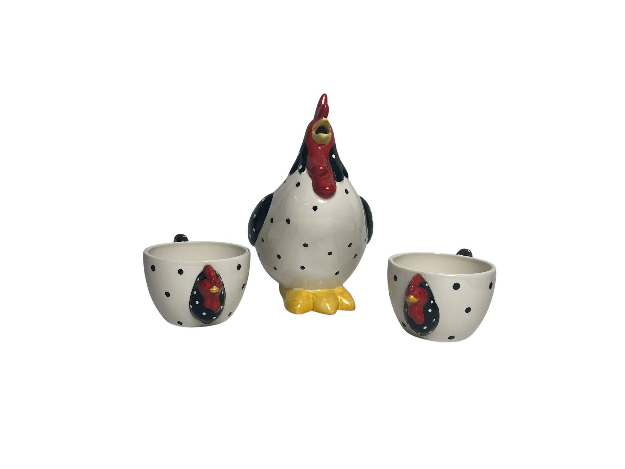3-piece whimsical hen tea or chocolate set