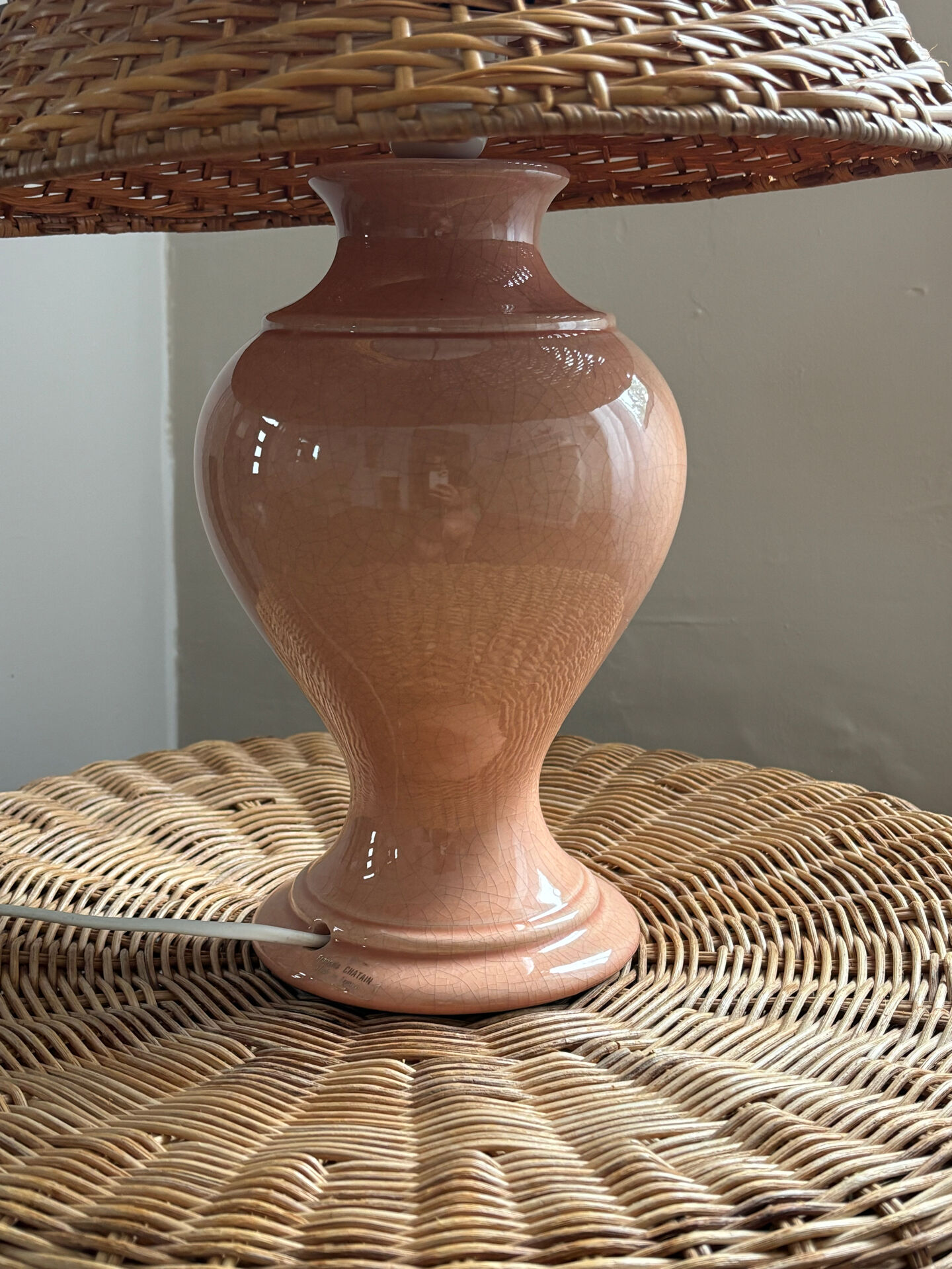Cracked ceramic lamp - French manufacture