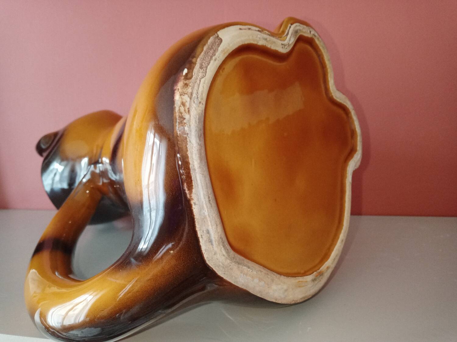 Vintage earthenware cat pitcher