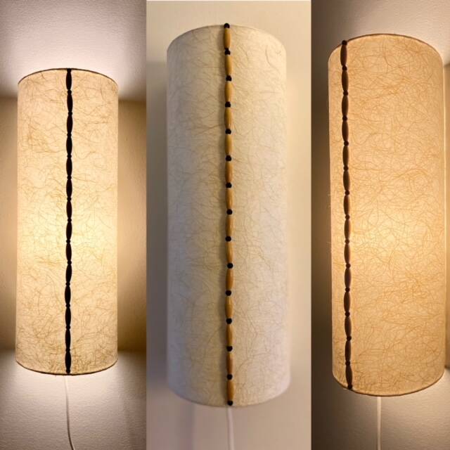 Long Japanese paper applique and bead cord.