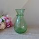 Small carafe in blown and bubble glass green color signed biot vintage