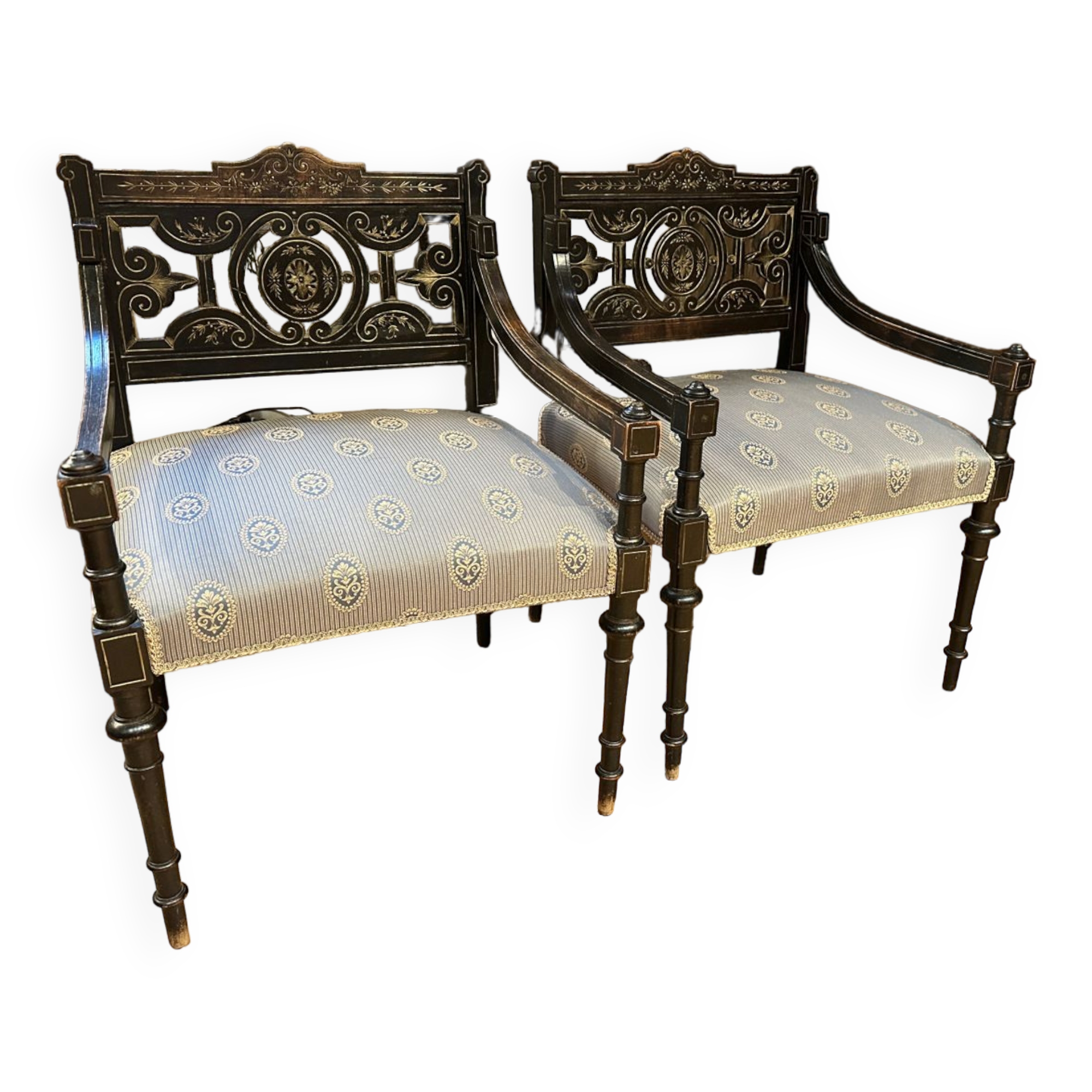 Paire de fauteuils victoriens