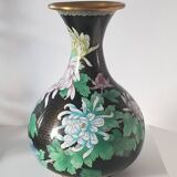 Asian art china xx - bronze vase with cloisonné enamels - height: 32 cms