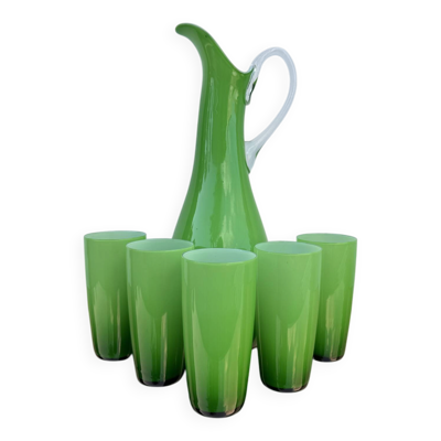 Service à orangeade verre Murano années 60