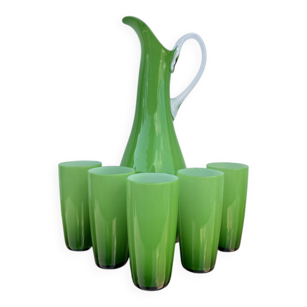 Service à orangeade verre Murano années 60