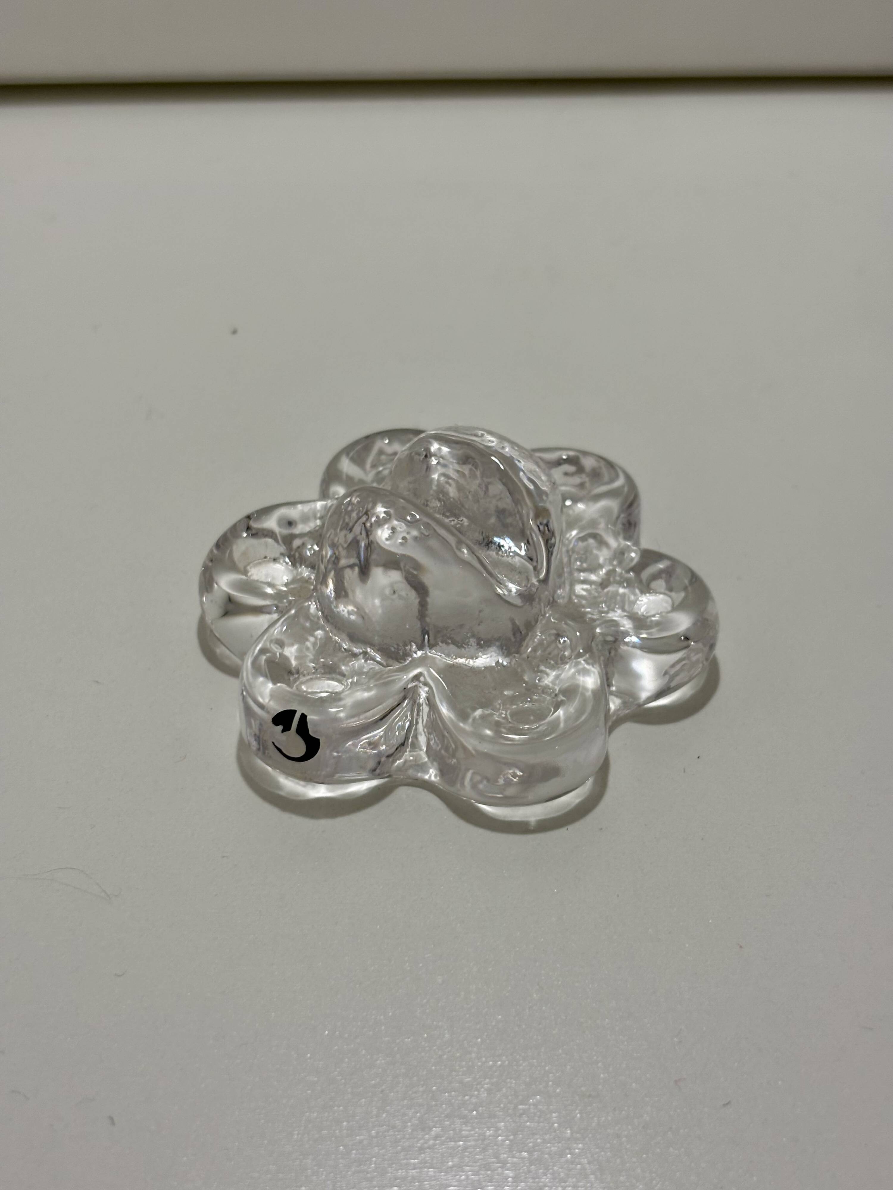 4 Clear Glass Knife Rests - Pukkeberg - Sweden - 1970