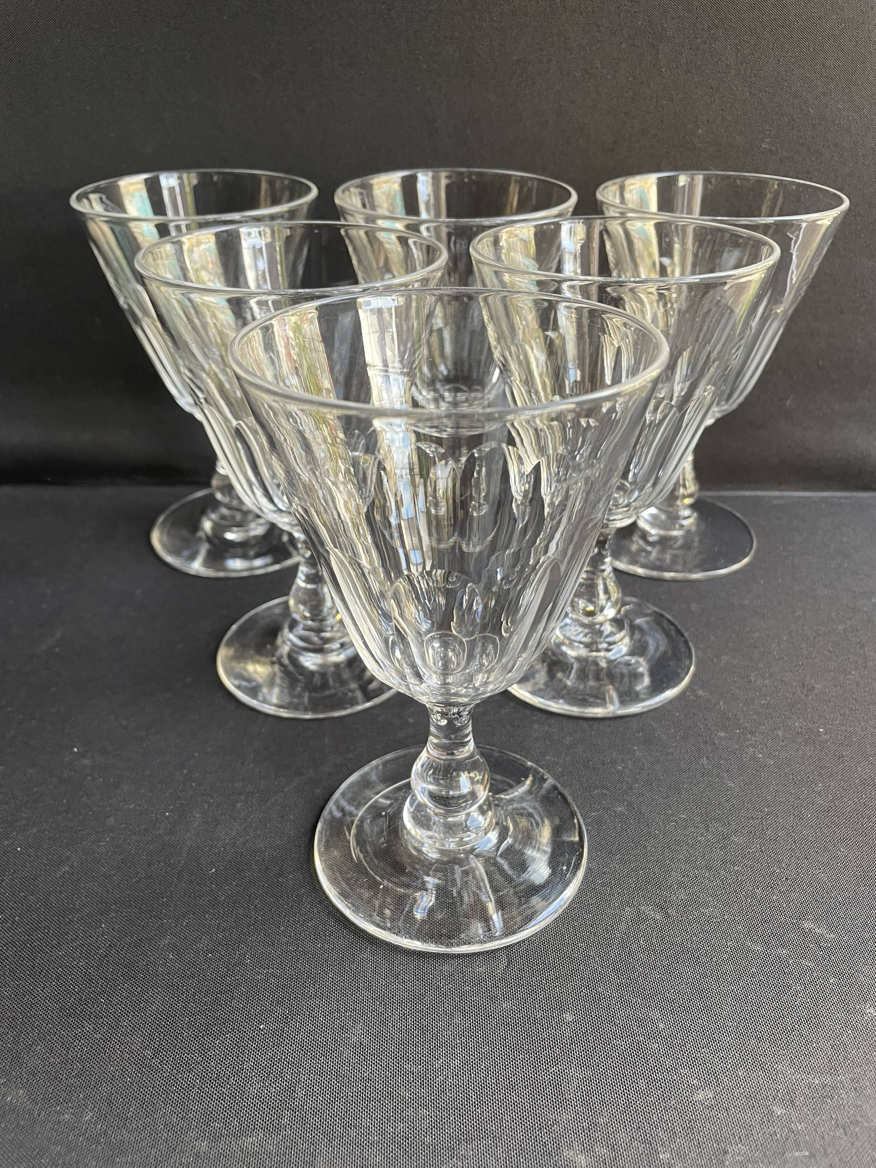 6 Baccarat water glasses