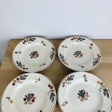 4 Longchamp iron earth soup plates, Aubépine model