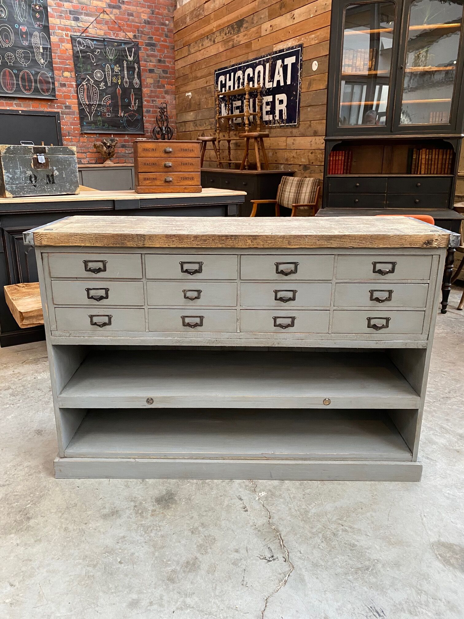 Factory cabinet with drawers