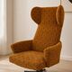 Vintage Czechoslovak Wingback Swivel Lounge Armchair