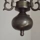 Italian Vintage Silver Brushed Metal 3 Light Flemish Style Chandelier