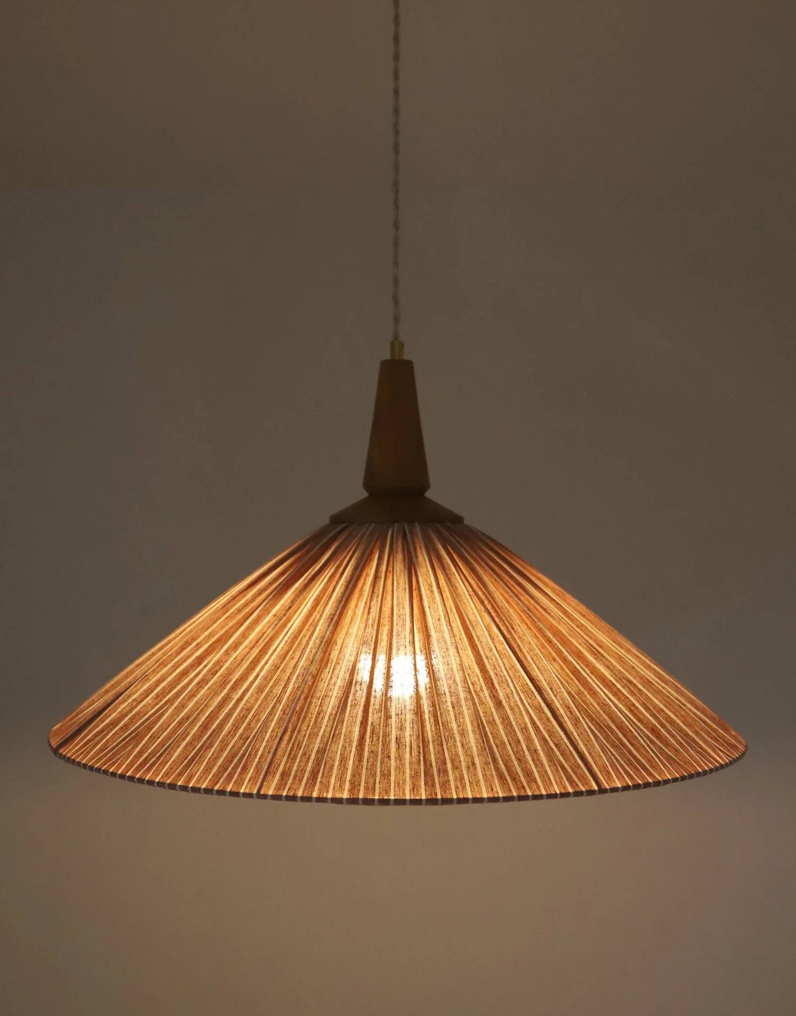 Suspension ELEONORE — 60 cm, lin et coton rayé terra