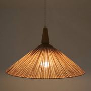 Suspension ELEONORE — 60 cm, lin et coton rayé terra