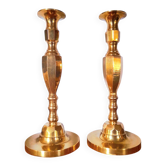 Paire de chandeliers en laiton