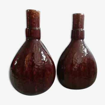 Pair of ceramic vases enamelled late 19th century