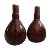 Pair of ceramic vases enamelled late 19th century