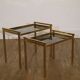 Italian nesting tables in brass and glass from the 1970s.