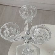 Pair of three-branch candlesticks in Arques crystal