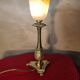 Lampe bronze art ancien Napoléon 3 tres jolie tulipe en pate verre non signé