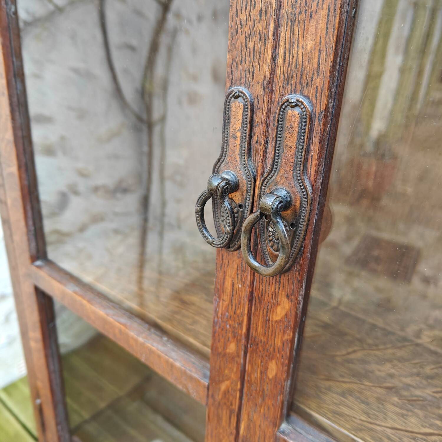 Oak display cabinet bookcase