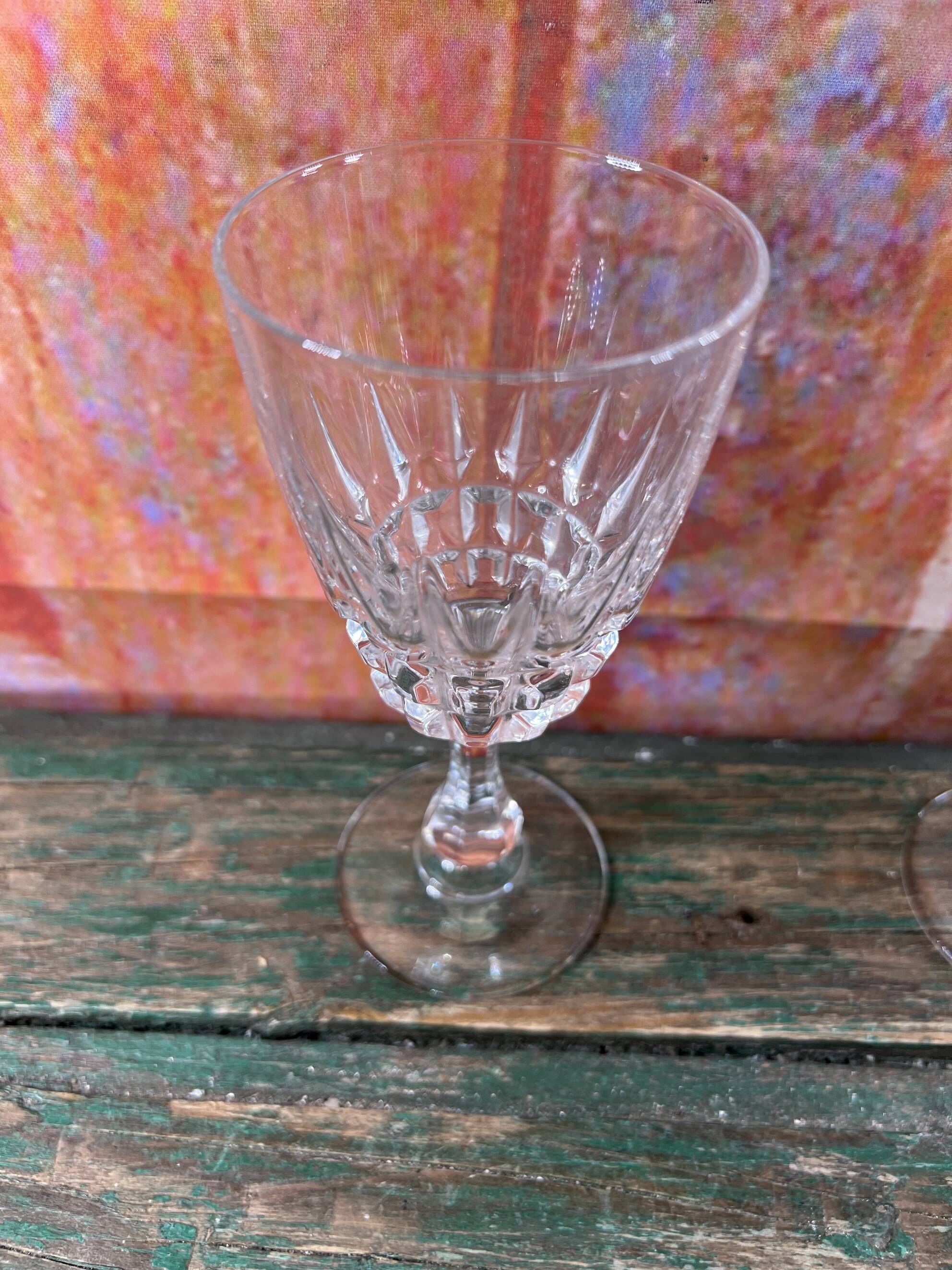 SET OF 6 CRISTAL D’ARQUES POMPADOUR WINE GLASSES HEIGHT 13CM