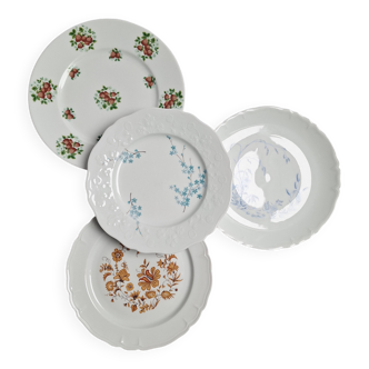 Assiettes plates en porcelaine