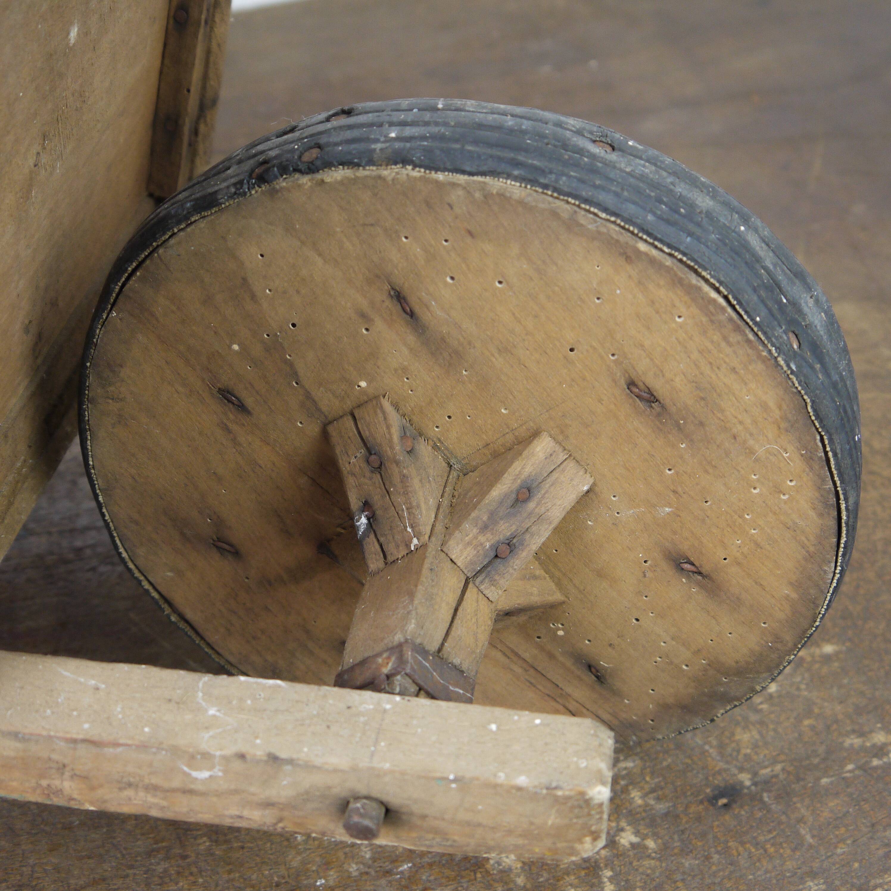 Children's wooden wheelbarrow