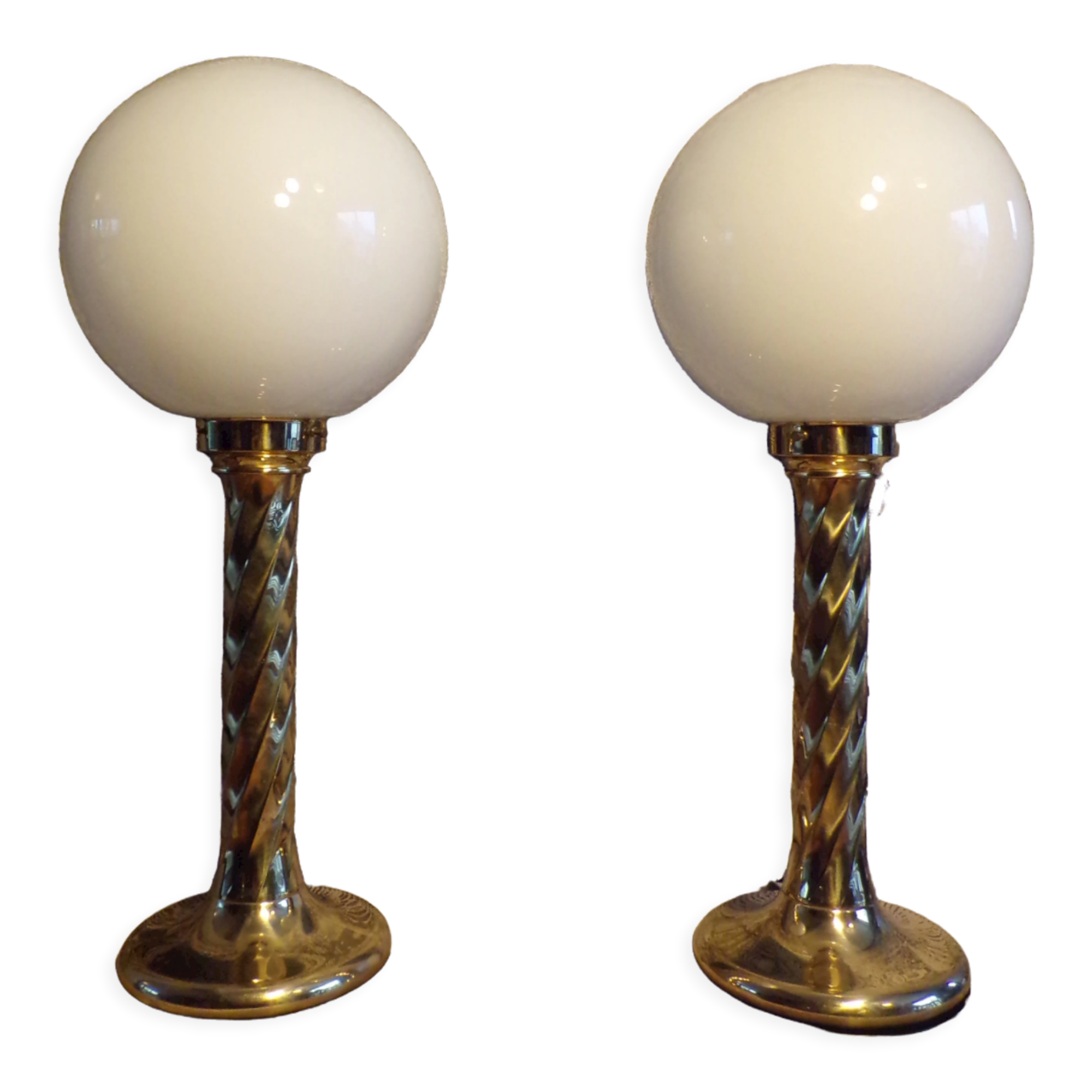 Pair of Hollywood Regency lamps by Rogo Leuchten