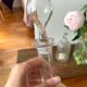 Vintage 60s chiseled glass decanter