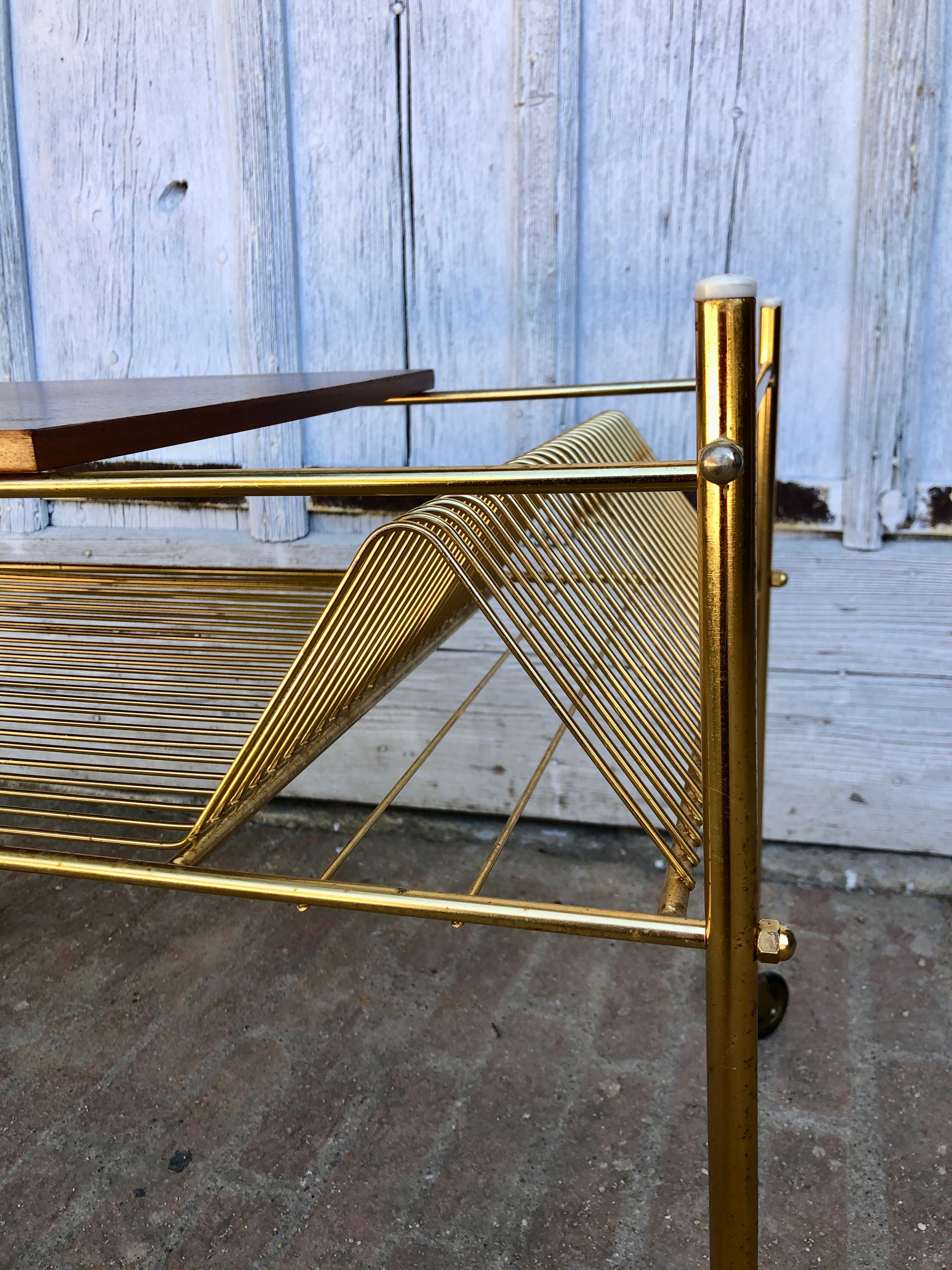 Vinyl rack service, brass magazine holders