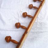 5-stud wooden wall hook, vintage