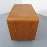 Small rollable teak media sideboard from Dyrlund, 1970s